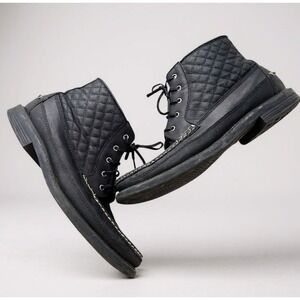 Men's 9.5 Cole Haan Pinch Maine Classic Black Leather Chukka Boots Quilted